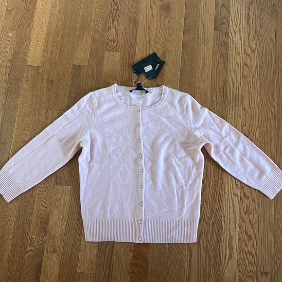 NWT Express Women’s Pink Soft Button Up Sweater Size Large - Picture 1 of 4